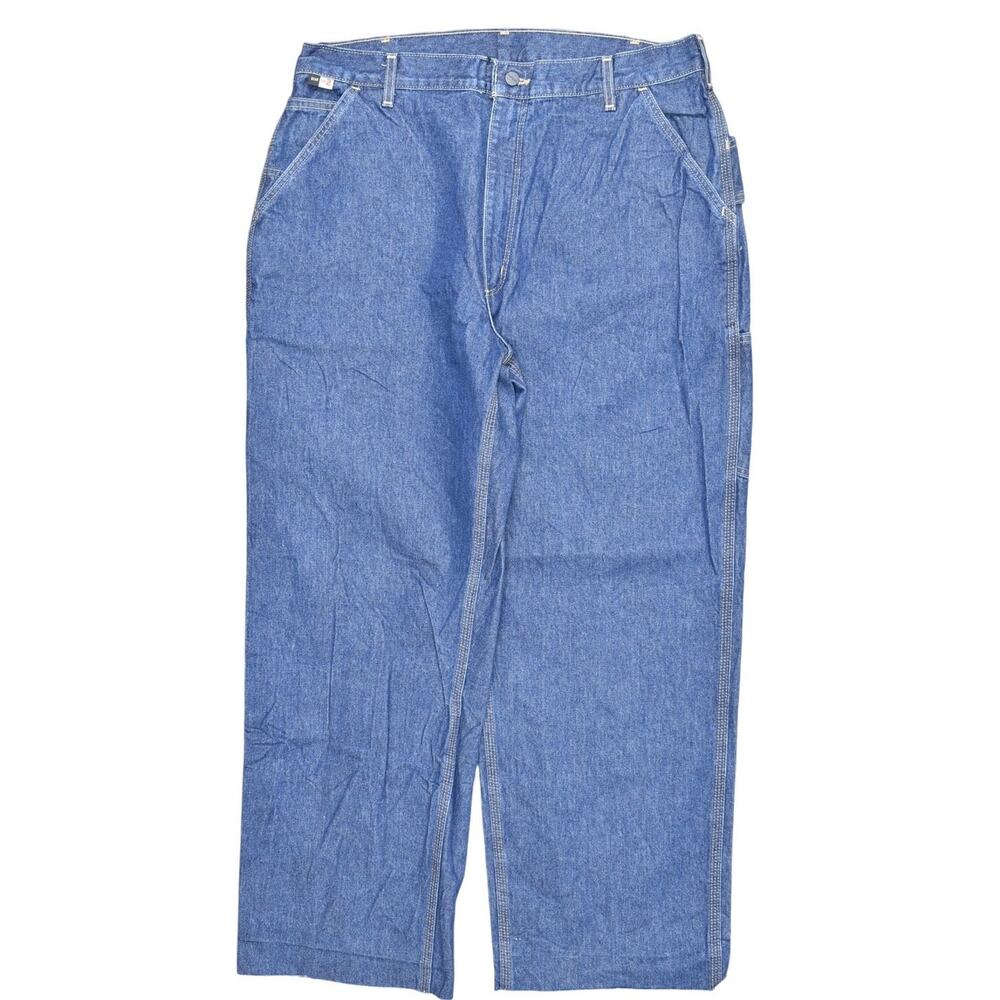 Carhartt FR Original Men's Blue Straight Carpenter Jeans Size 38x30 Cotton Work